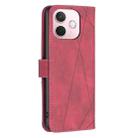 For OPPO A5 Pro 5G Magnetic Buckle Rhombus Texture Leather Phone Case(Red) - 3