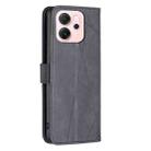 For OPPO Reno14 F 5G Magnetic Buckle Rhombus Texture Leather Phone Case(Black) - 3