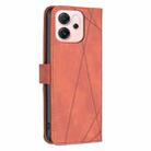 For OPPO Reno14 F 5G Magnetic Buckle Rhombus Texture Leather Phone Case(Brown) - 3