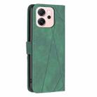 For OPPO Reno14 F 5G Magnetic Buckle Rhombus Texture Leather Phone Case(Green) - 3