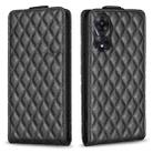 For OPPO A78 5G Diamond Lattice Vertical Flip Leather Phone Case(Black) - 1