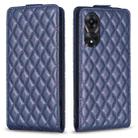 For OPPO A78 5G Diamond Lattice Vertical Flip Leather Phone Case(Blue) - 1