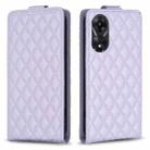 For OPPO A78 5G Diamond Lattice Vertical Flip Leather Phone Case(Purple) - 1