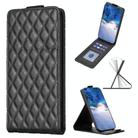 For OPPO A98 5G Diamond Lattice Vertical Flip Leather Phone Case(Black) - 1