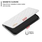 For OPPO A58 4G Diamond Lattice Magnetic Leather Flip Phone Case(White) - 6