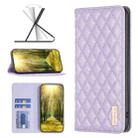 For OPPO A58 4G Diamond Lattice Magnetic Leather Flip Phone Case(Purple) - 1