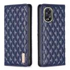 For OPPO A38 4G Diamond Lattice Magnetic Leather Flip Phone Case(Blue) - 1