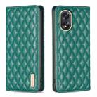 For OPPO A38 4G Diamond Lattice Magnetic Leather Flip Phone Case(Green) - 1