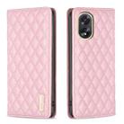 For OPPO A38 4G Diamond Lattice Magnetic Leather Flip Phone Case(Pink) - 1