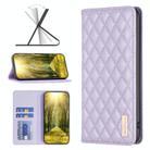 For OPPO A98 5G Diamond Lattice Magnetic Leather Flip Phone Case(Purple) - 1