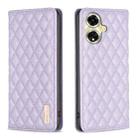 For OPPO A59 5G Diamond Lattice Magnetic Leather Flip Phone Case(Purple) - 1