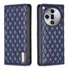 For OPPO Find X7 Diamond Lattice Magnetic Leather Flip Phone Case(Blue) - 1