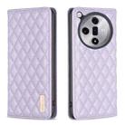 For OPPO Find X7 Diamond Lattice Magnetic Leather Flip Phone Case(Purple) - 1