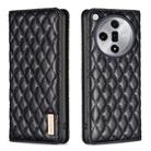 For OPPO Find X7 Diamond Lattice Magnetic Leather Flip Phone Case(Black) - 1