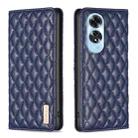 For OPPO A60 Diamond Lattice Magnetic Leather Flip Phone Case(Blue) - 1