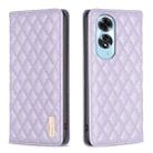 For OPPO A60 Diamond Lattice Magnetic Leather Flip Phone Case(Purple) - 1