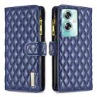 For OPPO A79 5G Diamond Lattice Zipper Wallet Leather Flip Phone Case(Blue) - 1