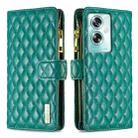 For OPPO A79 5G Diamond Lattice Zipper Wallet Leather Flip Phone Case(Green) - 1