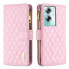 For OPPO A79 5G Diamond Lattice Zipper Wallet Leather Flip Phone Case(Pink) - 1