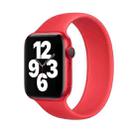 For Apple Watch Series 7 45mm / 6 & SE & 5 & 4 44mm / 3 & 2 & 1 42mm Solid Color Elastic Silicone Watch Band, Size: S 130mm (Red) - 1