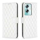 For OPPO A79 5G Diamond Lattice Wallet Leather Flip Phone Case(White) - 1