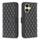 For OPPO A59 5G Diamond Lattice Wallet Leather Flip Phone Case(Black) - 1