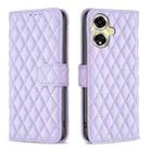 For OPPO A59 5G Diamond Lattice Wallet Leather Flip Phone Case(Purple) - 1
