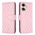 For OPPO A59 5G Diamond Lattice Wallet Leather Flip Phone Case(Pink) - 1