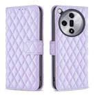 For OPPO Find X7 Ultra Diamond Lattice Wallet Leather Flip Phone Case(Purple) - 1