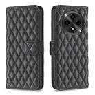 For OPPO A3 Pro 5G/A2 Pro 5G Diamond Lattice Wallet Leather Flip Phone Case(Black) - 1