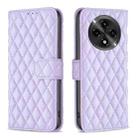 For OPPO A3 Pro 5G/A2 Pro 5G Diamond Lattice Wallet Leather Flip Phone Case(Purple) - 1