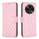 For OPPO A3 Pro 5G/A2 Pro 5G Diamond Lattice Wallet Leather Flip Phone Case(Pink) - 1