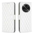 For OPPO A3 Pro 5G/A2 Pro 5G Diamond Lattice Wallet Leather Flip Phone Case(White) - 1