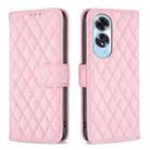 For OPPO A60 Diamond Lattice Wallet Leather Flip Phone Case(Pink) - 1