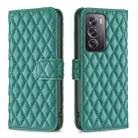 For OPPO Reno12 Pro Global Diamond Lattice Wallet Leather Flip Phone Case(Green) - 1