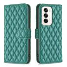 For OPPO Reno12 Global Diamond Lattice Wallet Leather Flip Phone Case(Green) - 1
