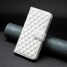 For OPPO Reno12 Global Diamond Lattice Wallet Leather Flip Phone Case(White) - 2