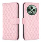 For OPPO Reno12 F 5G Diamond Lattice Wallet Leather Flip Phone Case(Pink) - 1