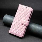 For OPPO Reno12 F 5G Diamond Lattice Wallet Leather Flip Phone Case(Pink) - 2