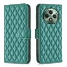 For OPPO Reno12 F 5G Diamond Lattice Wallet Leather Flip Phone Case(Green) - 1