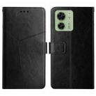 For Motorola Edge 40 HT01 Y-shaped Pattern Flip Leather Phone Case(Black) - 1