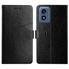 For Motorola Moto G Play 4G 2024 HT01 Y-shaped Pattern Flip Leather Phone Case(Black) - 1