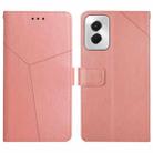 For Motorola Moto G Power 5G 2024 HT01 Y-shaped Pattern Flip Leather Phone Case(Pink) - 1