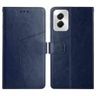 For Motorola Moto G Power 5G 2024 HT01 Y-shaped Pattern Flip Leather Phone Case(Blue) - 1