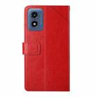 For Motorola Moto E14 HT01 Y-shaped Pattern Flip Leather Phone Case(Red) - 3