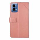 For Motorola Moto G85 5G HT01 Y-shaped Pattern Flip Leather Phone Case(Pink) - 3