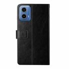 For Motorola Moto G85 5G HT01 Y-shaped Pattern Flip Leather Phone Case(Black) - 3