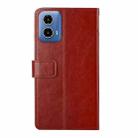 For Motorola Moto G85 5G HT01 Y-shaped Pattern Flip Leather Phone Case(Brown) - 3