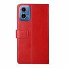 For Motorola Moto G85 5G HT01 Y-shaped Pattern Flip Leather Phone Case(Red) - 3