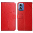 For Motorola Edge 5G 2024 HT01 Y-shaped Pattern Flip Leather Phone Case(Red) - 1